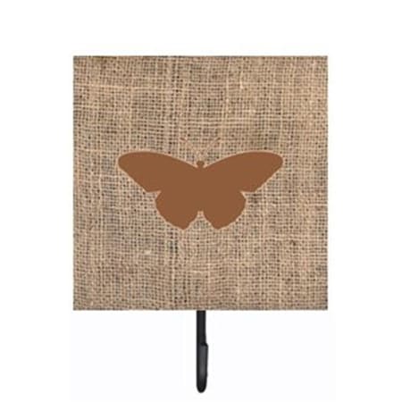 Micasa Butterfly Burlap and Brown Leash Or Key Holder MI728886